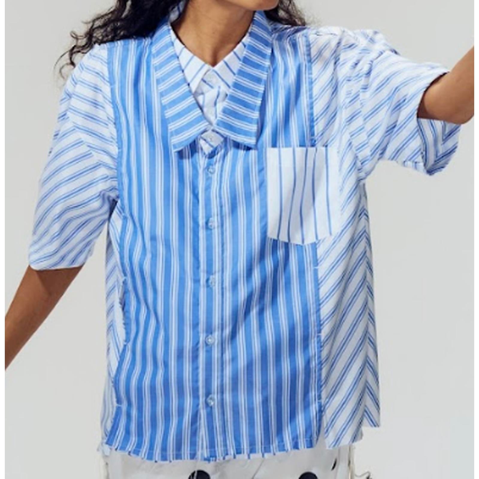 District Double Top Blue White - Two Stitches