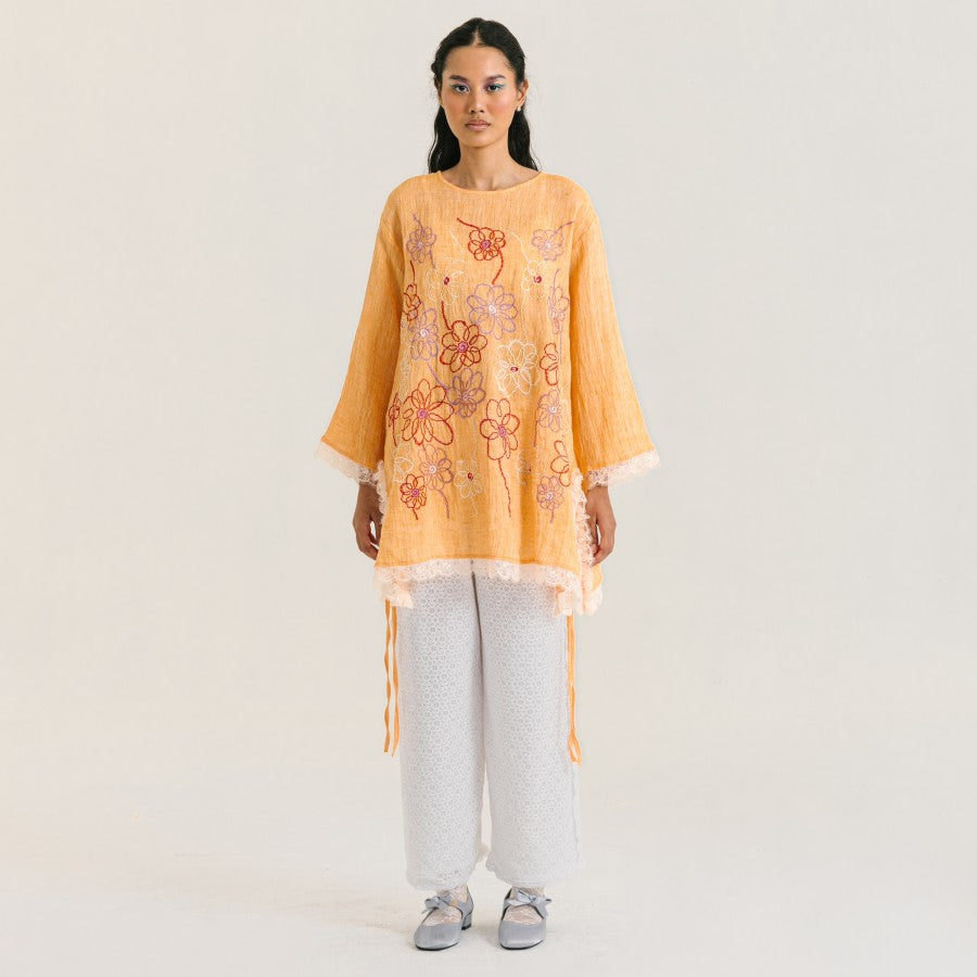 Nora Embroidery Longsleeve Orange - Toko Didiyo