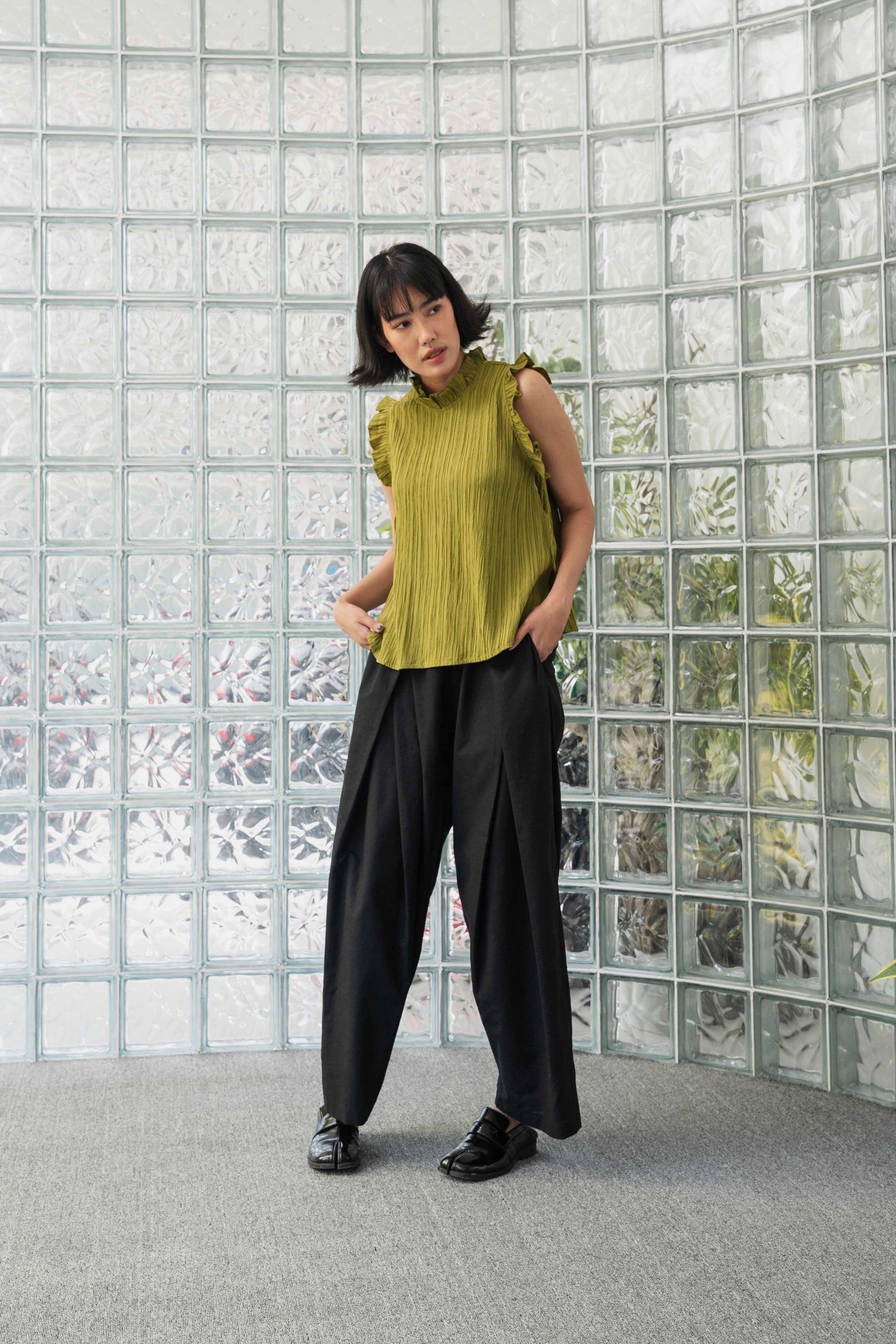 Alika Karis Blouse Olive - Morningsol
