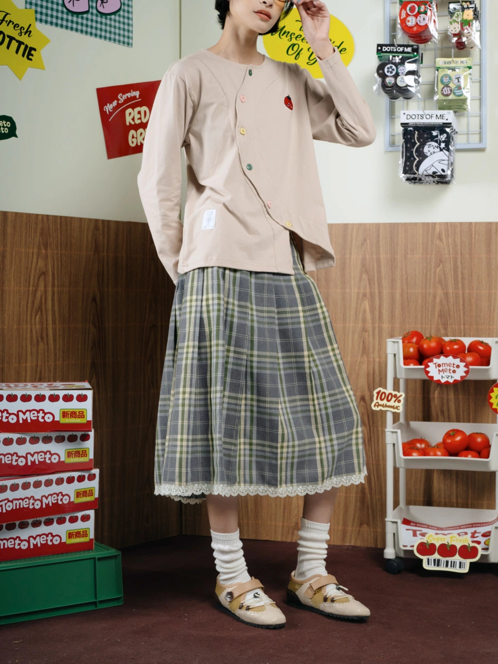 Ouka Navy Midi Skirt - Tome Ame