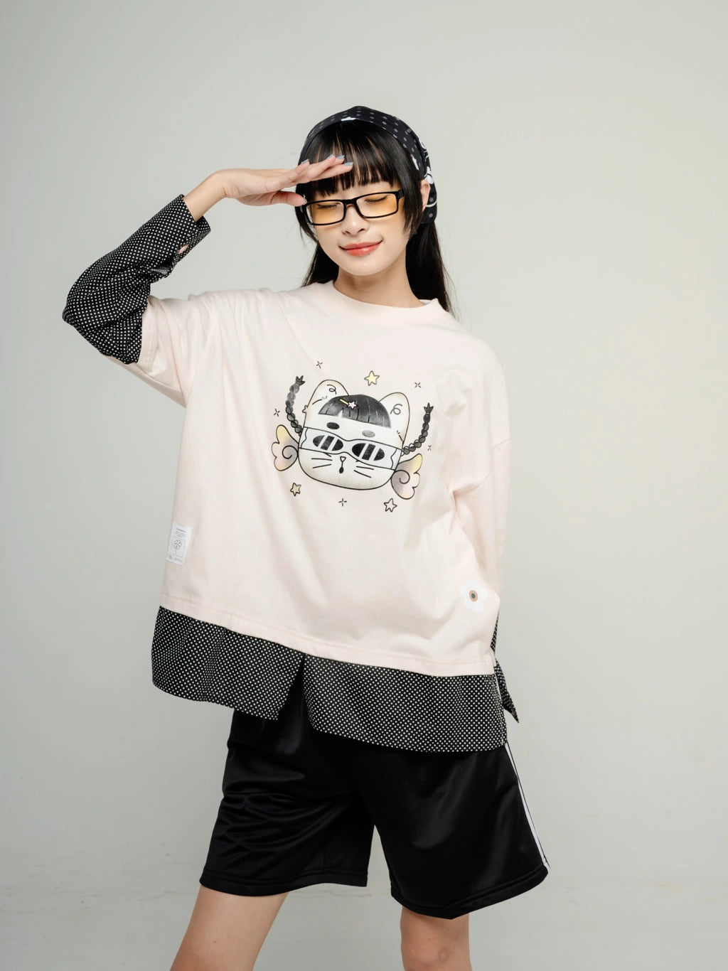 Tsuki Layered Long Sleeve Pink - Tome Ame