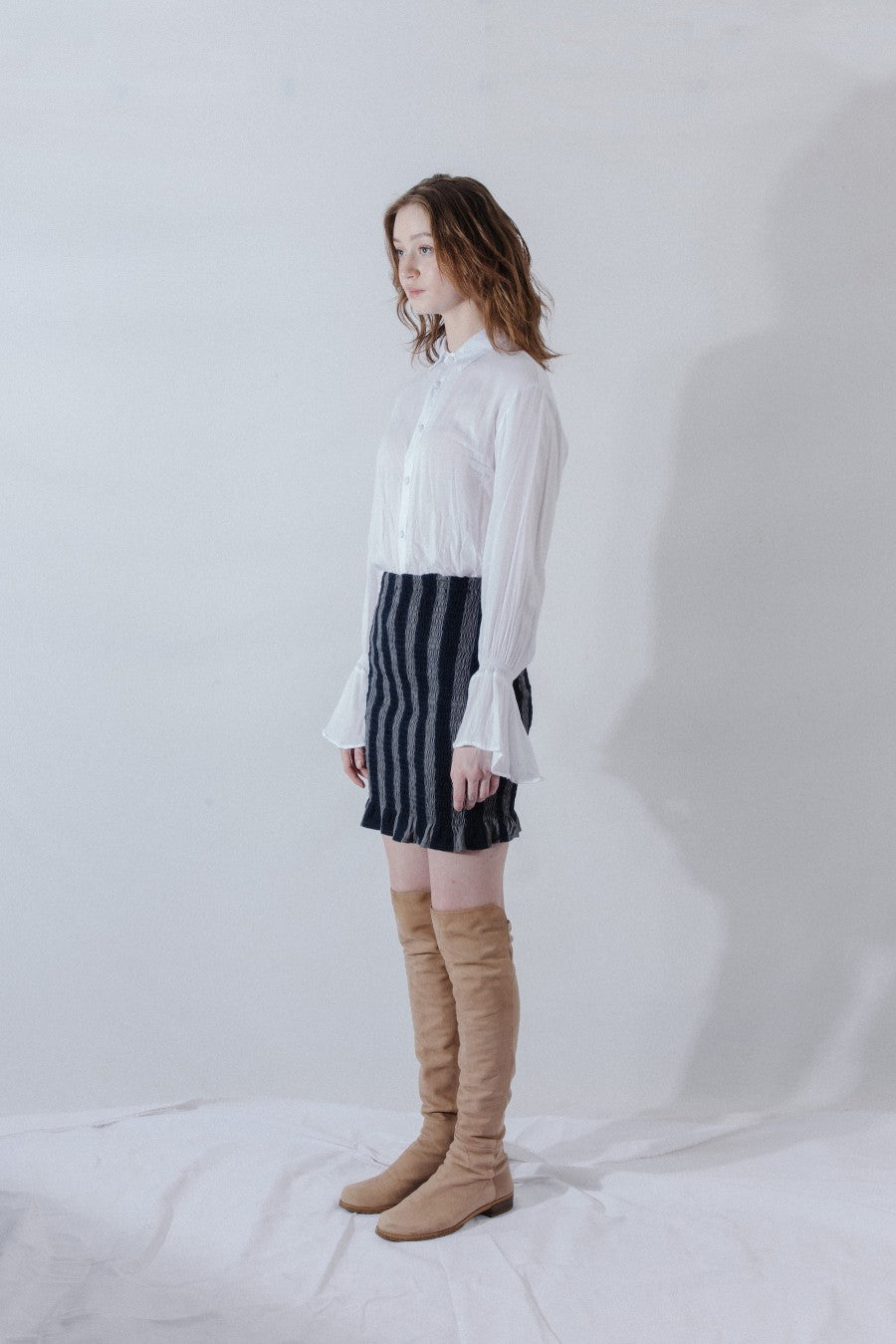 Smoga Mini Skirt Navy Grey - La Douche Vita