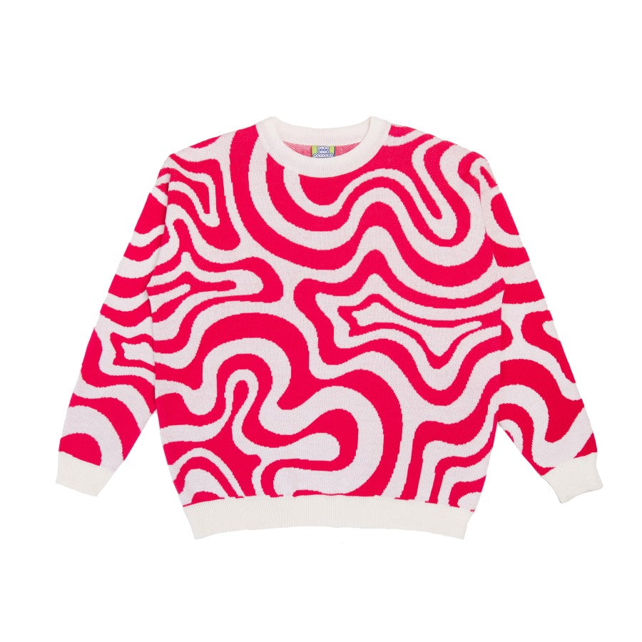 Playwithpattero Gravity Maps Knit Sweater Pink