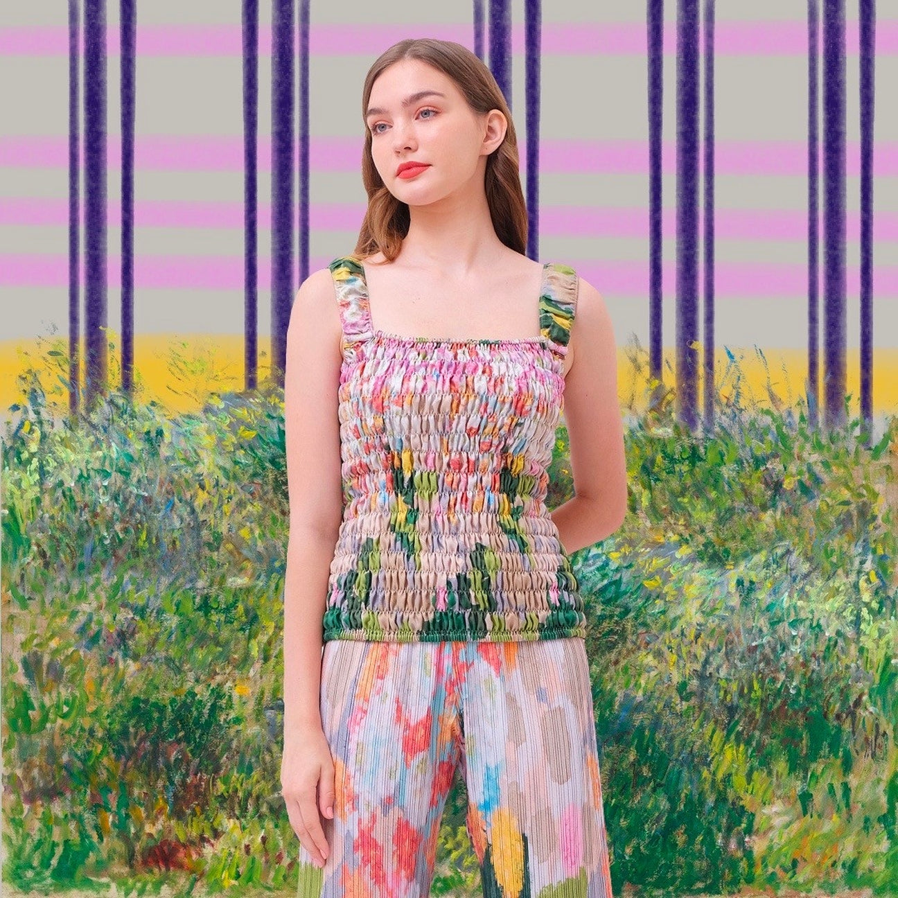 Chrysanthemum Garden Smock Tank Top - Kala Studio