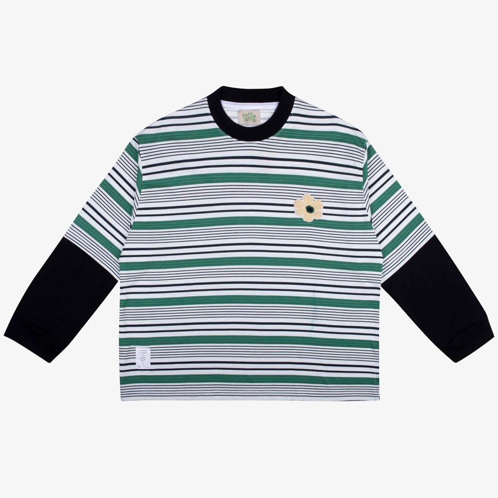 Nao Striped Longsleeve Green - Tome Ame