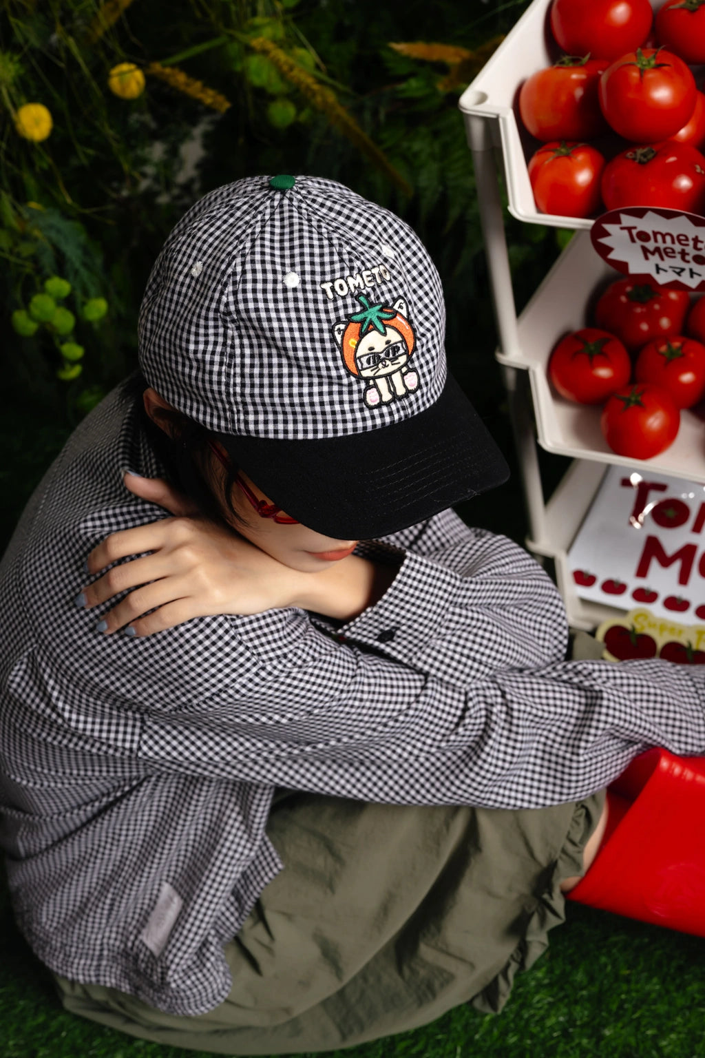 Kou Cap Plaid Black - Tome Ame