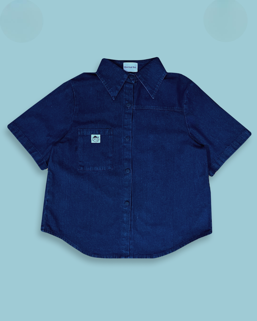 Hazel Shirt In Blue Jeans - Numana