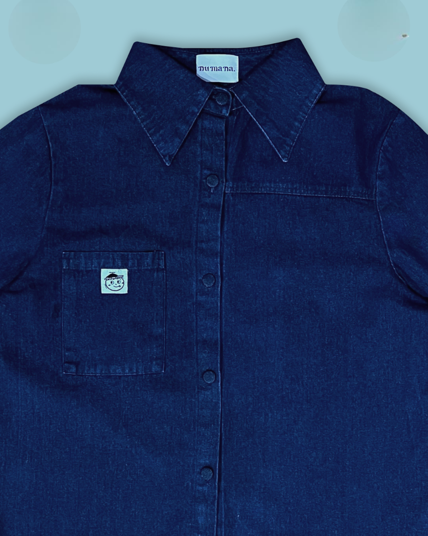 Hazel Shirt In Blue Jeans - Numana
