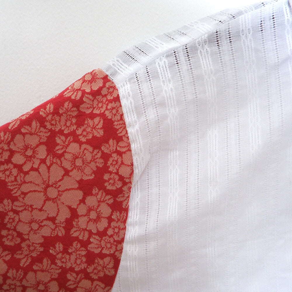 Lace Shirt White Green Red - Pukka