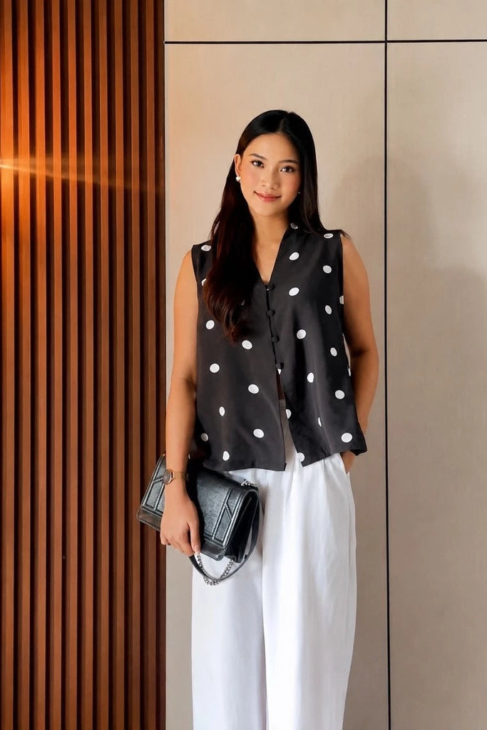 Mar Top Polka Black - Monday To Friday