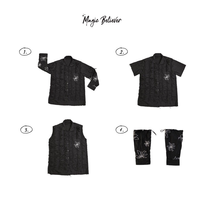 Peony Shirt Black - Magic Beliver