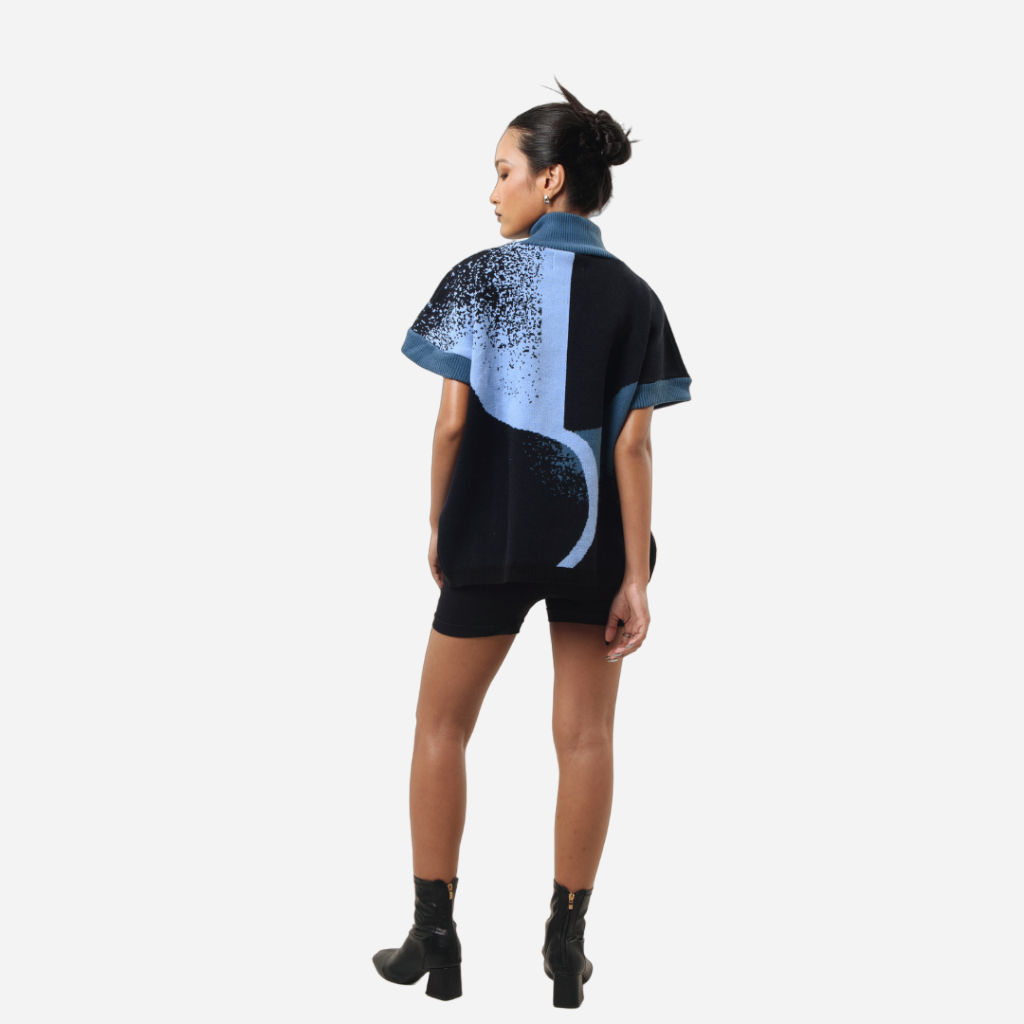 Shirley Turtle Knit Black Blue - Isoos Studios