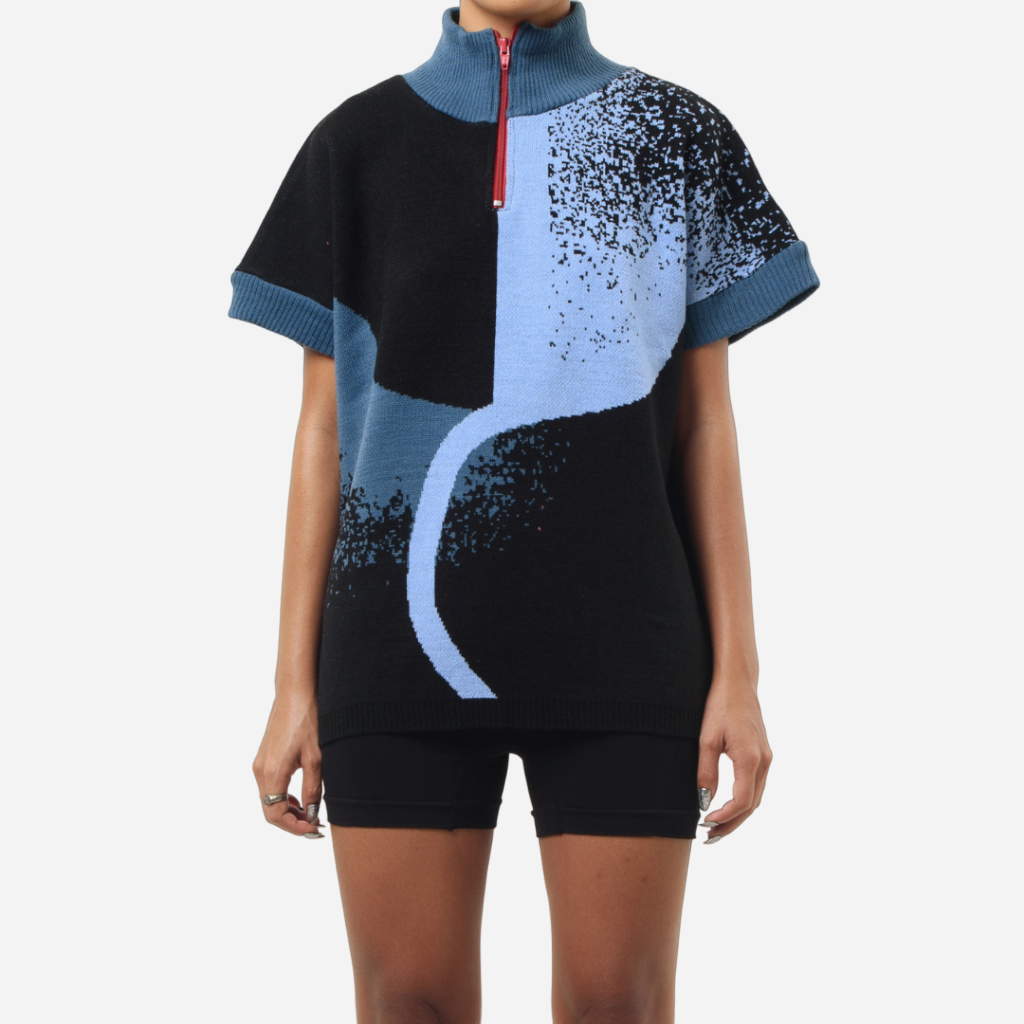 Shirley Turtle Knit Black Blue - Isoos Studios