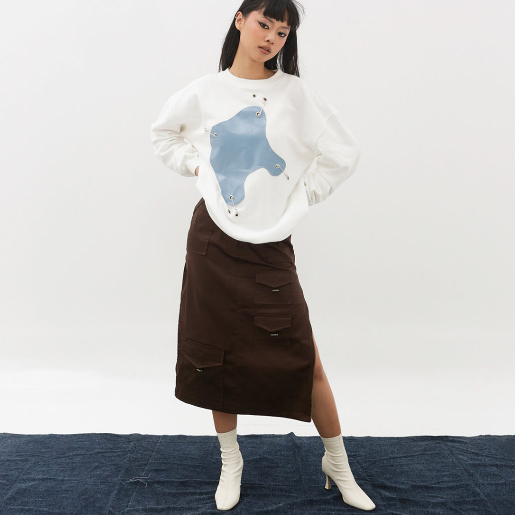 Nile Sweater White Blue- Reise