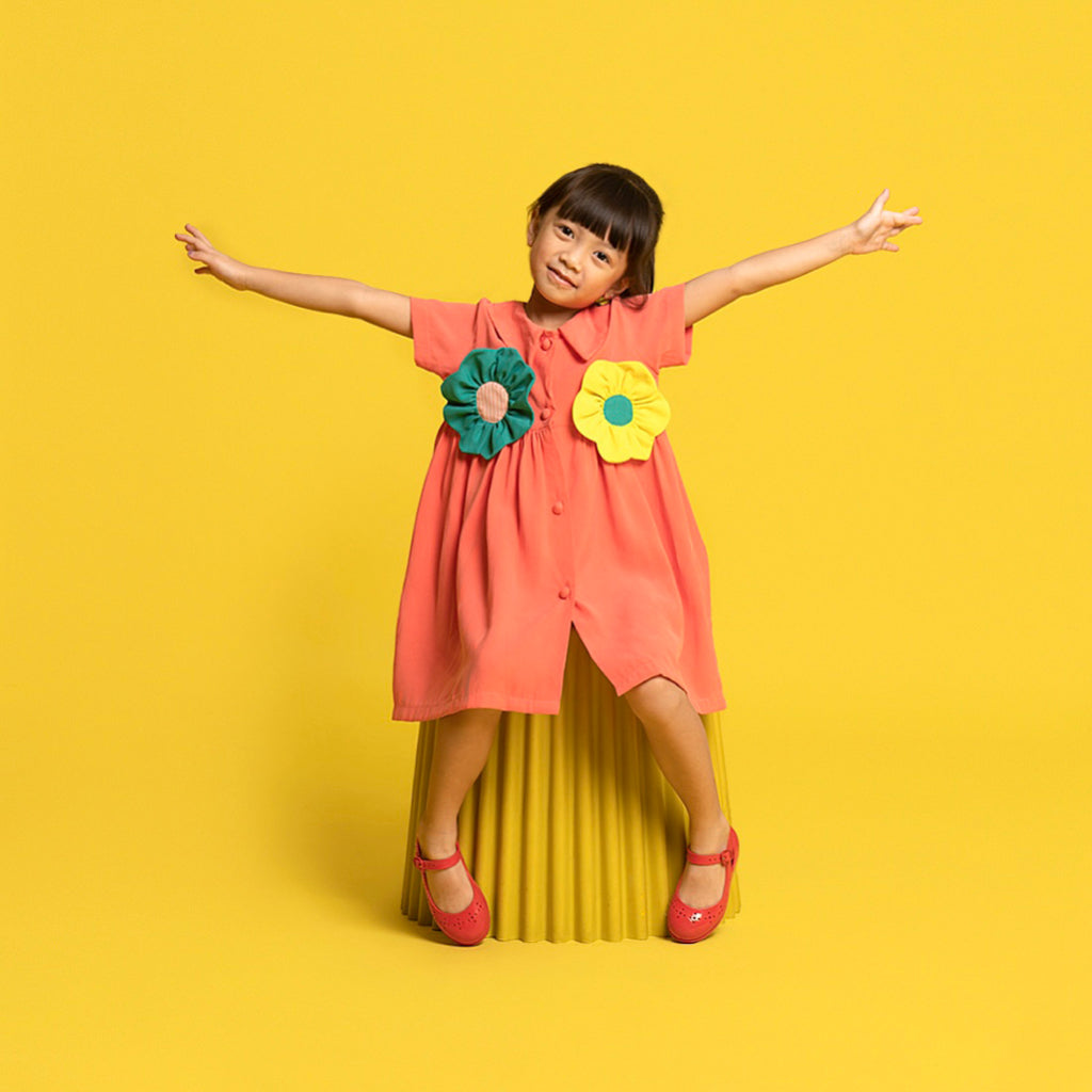 Scarlet Dress Peach - Amber Kids