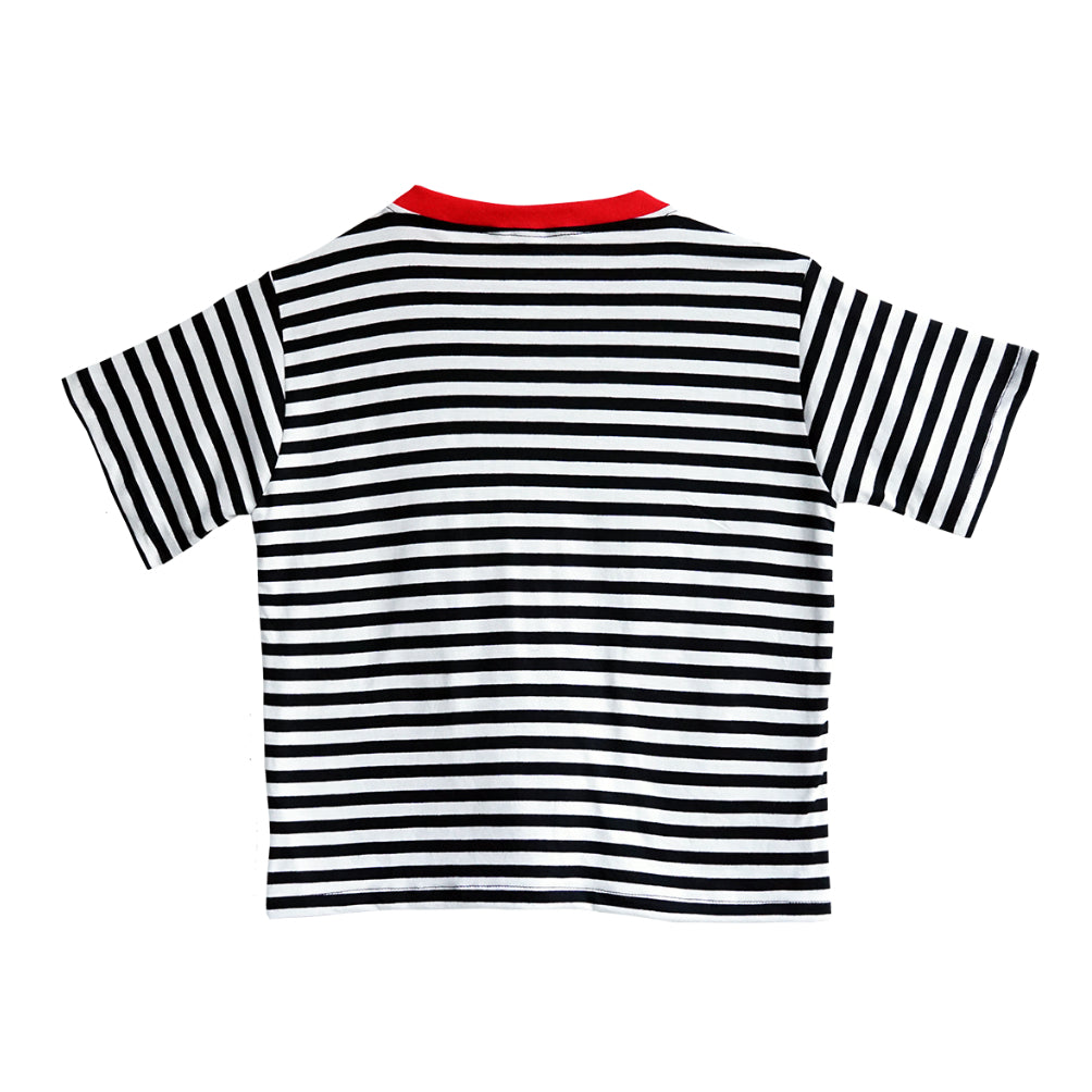 Charcoal Building Block Stripe Tee - Mplayground
