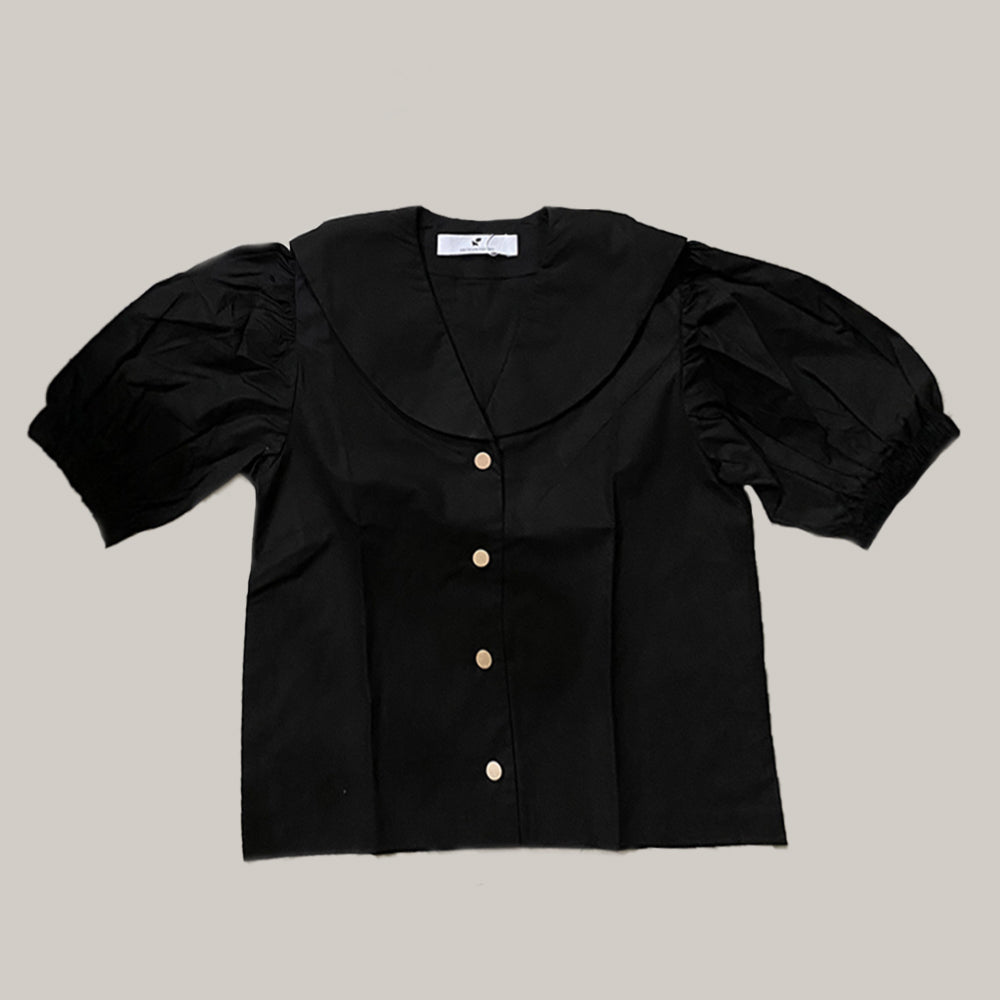 Noir Sailor Puff Shirt Black - Argyle & Oxford