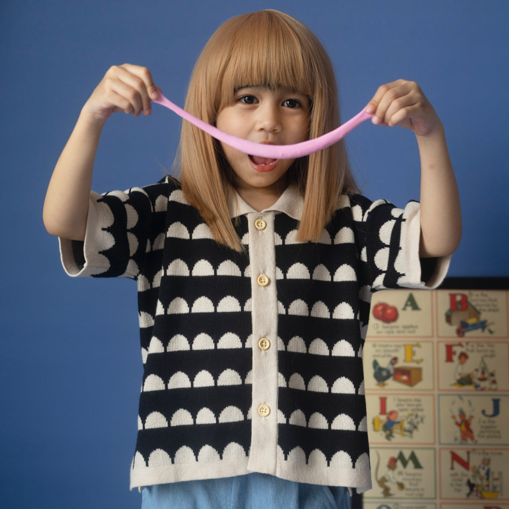 Sal Knit Shirt - Black Beige Retro Line - Sabine & Heem