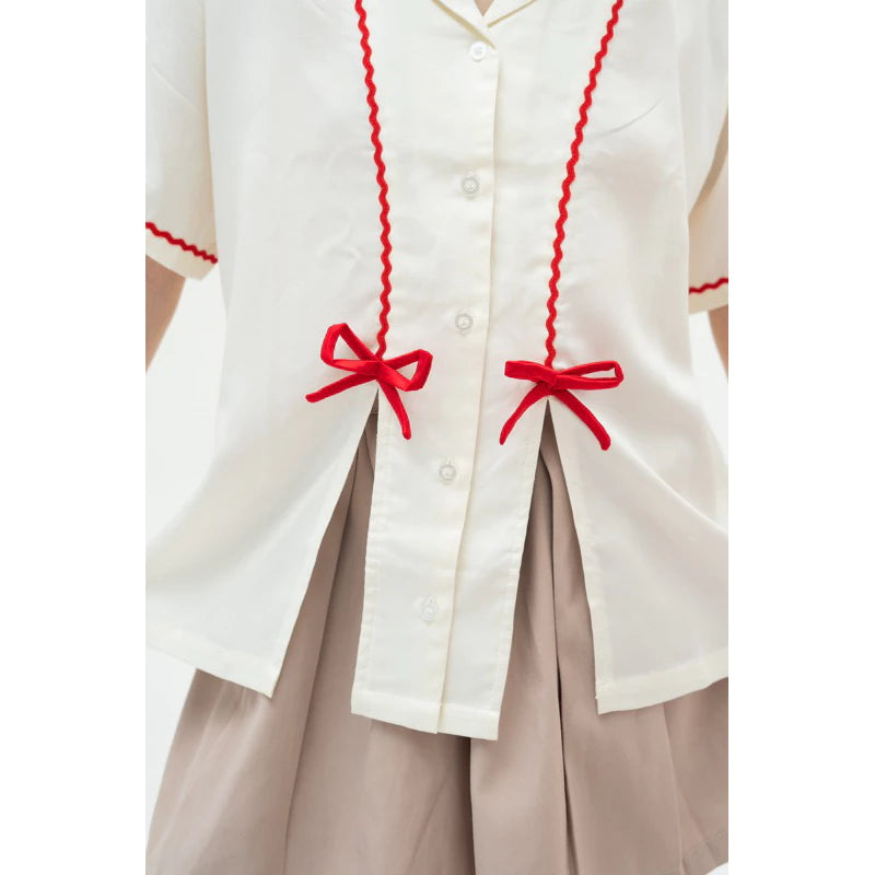 Mary Garnet Short Sleeve White - Curato Market