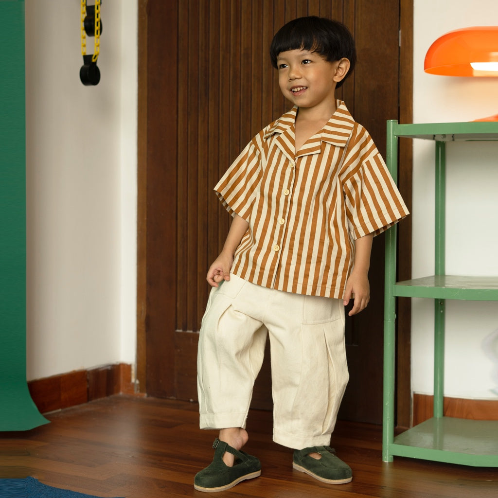 Lou Stripe Shirt Brown - Sabine & Heem