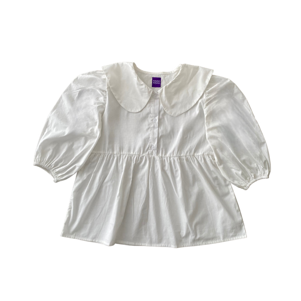 Scallop Chemise White Shirt - Tuff Puff