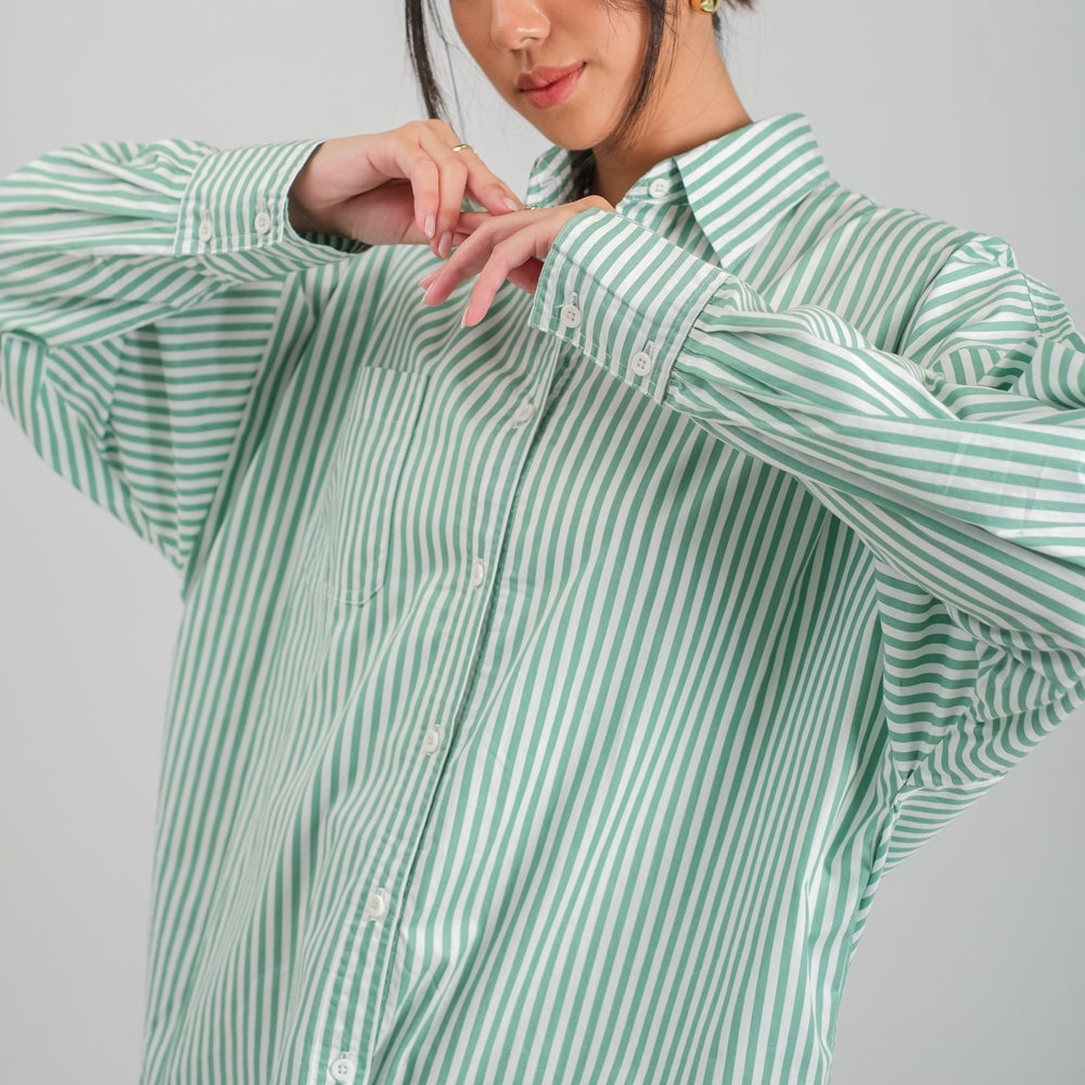 Cleo Oversize Shirt Torquise - Ambra La Moda