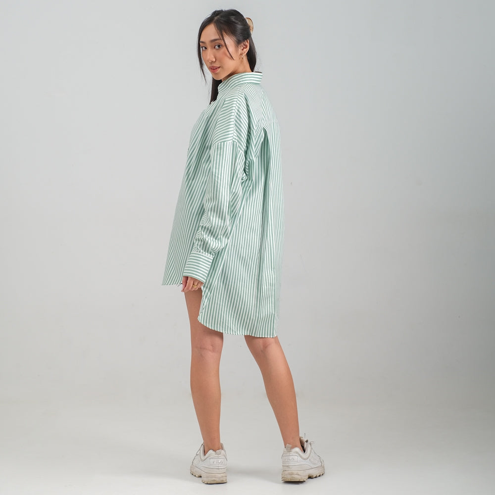 Cleo Oversize Shirt Torquise - Ambra La Moda