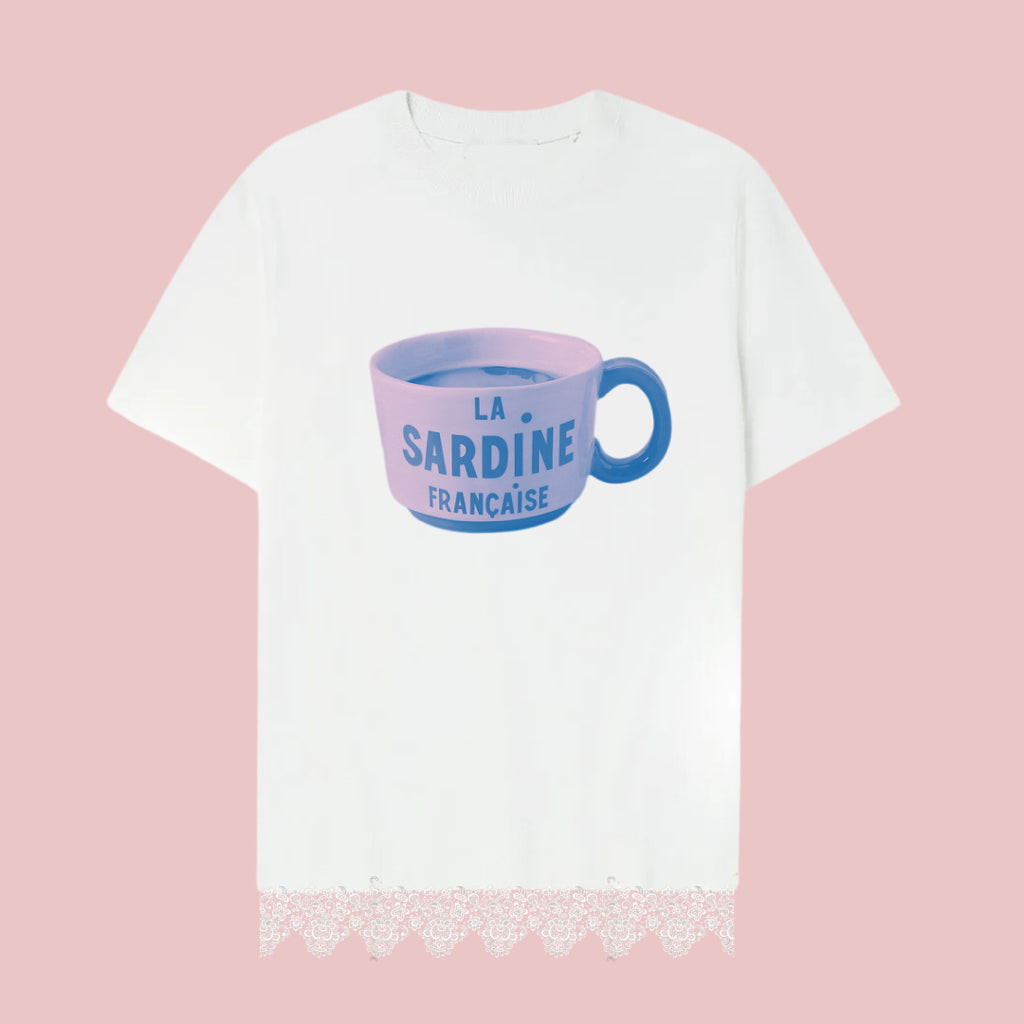 La Sardine Lace T-Shirt White - Tuff Puff