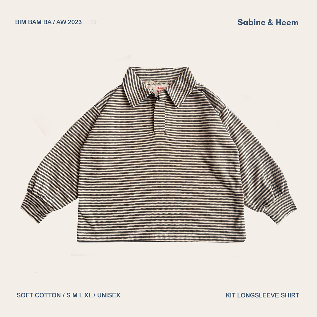 Kit Long Sleeve Shirt Charcoal - Sabine & Heem