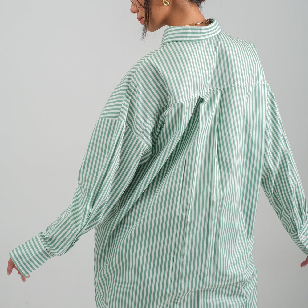 Cleo Oversize Shirt Torquise - Ambra La Moda