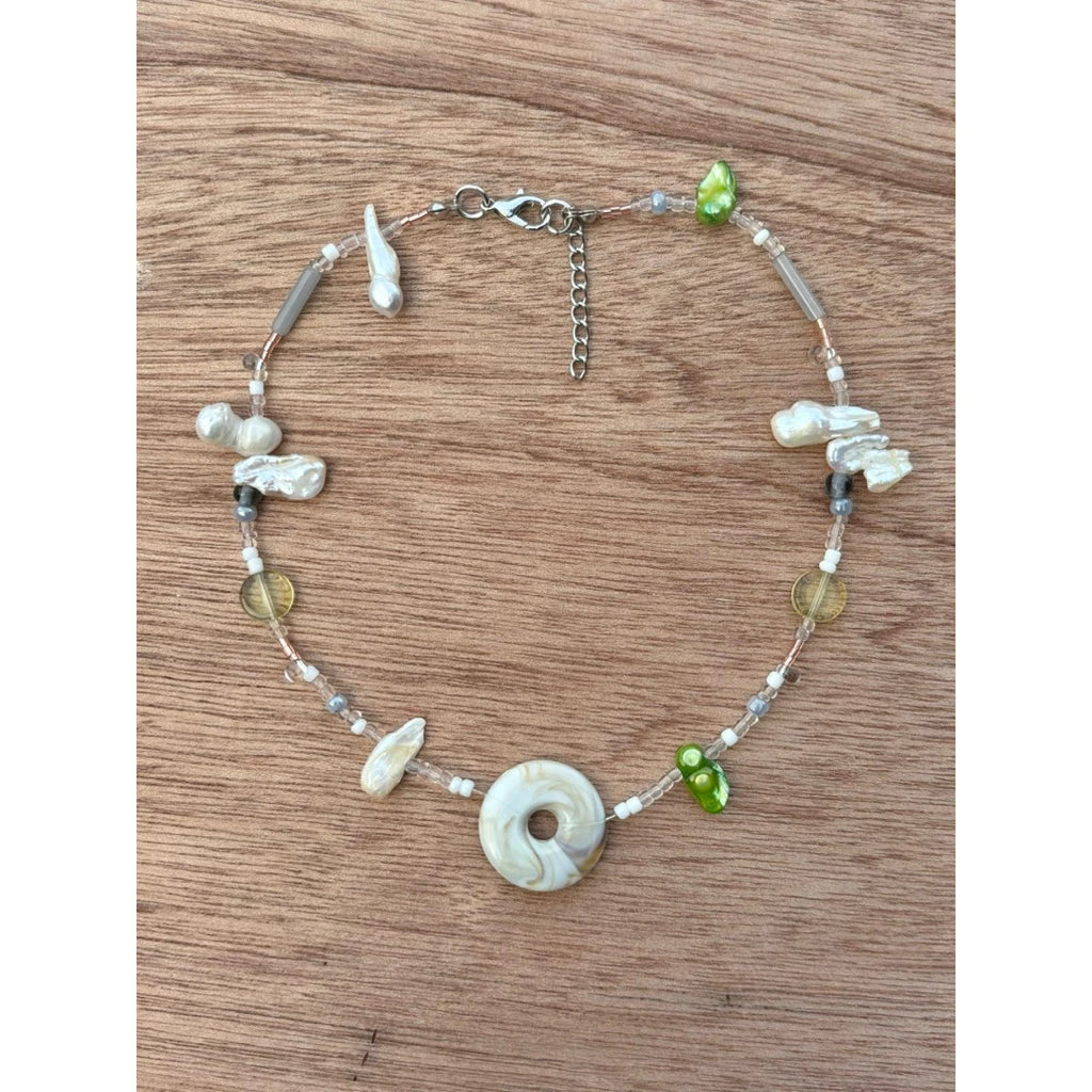 Roound Necklace White - Hoogy