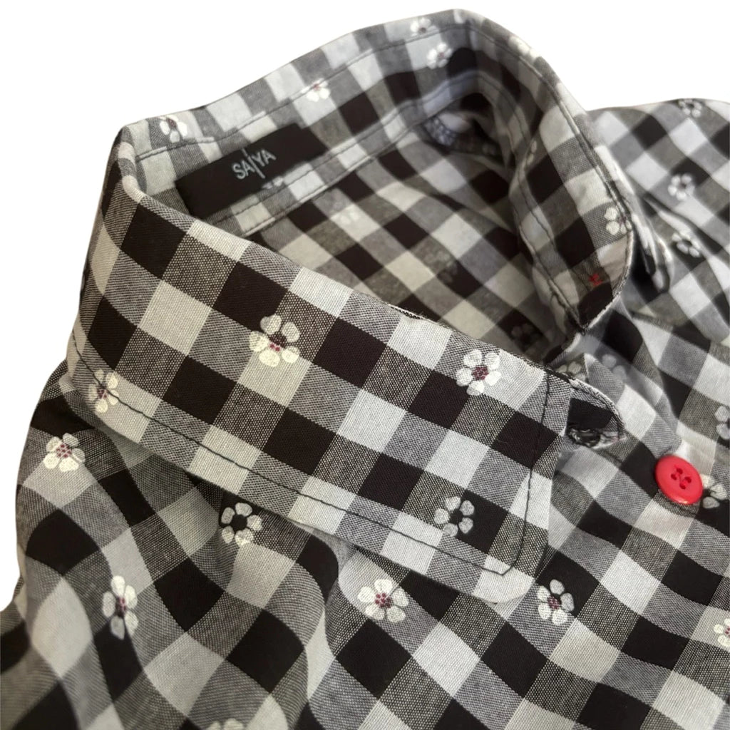 Fleur Puff Shirt Black - Saya Saya