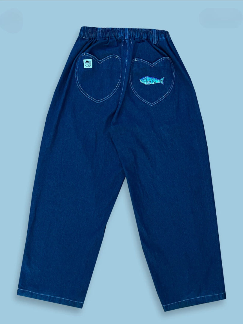 Odette Barrel Blue Jeans - Numana