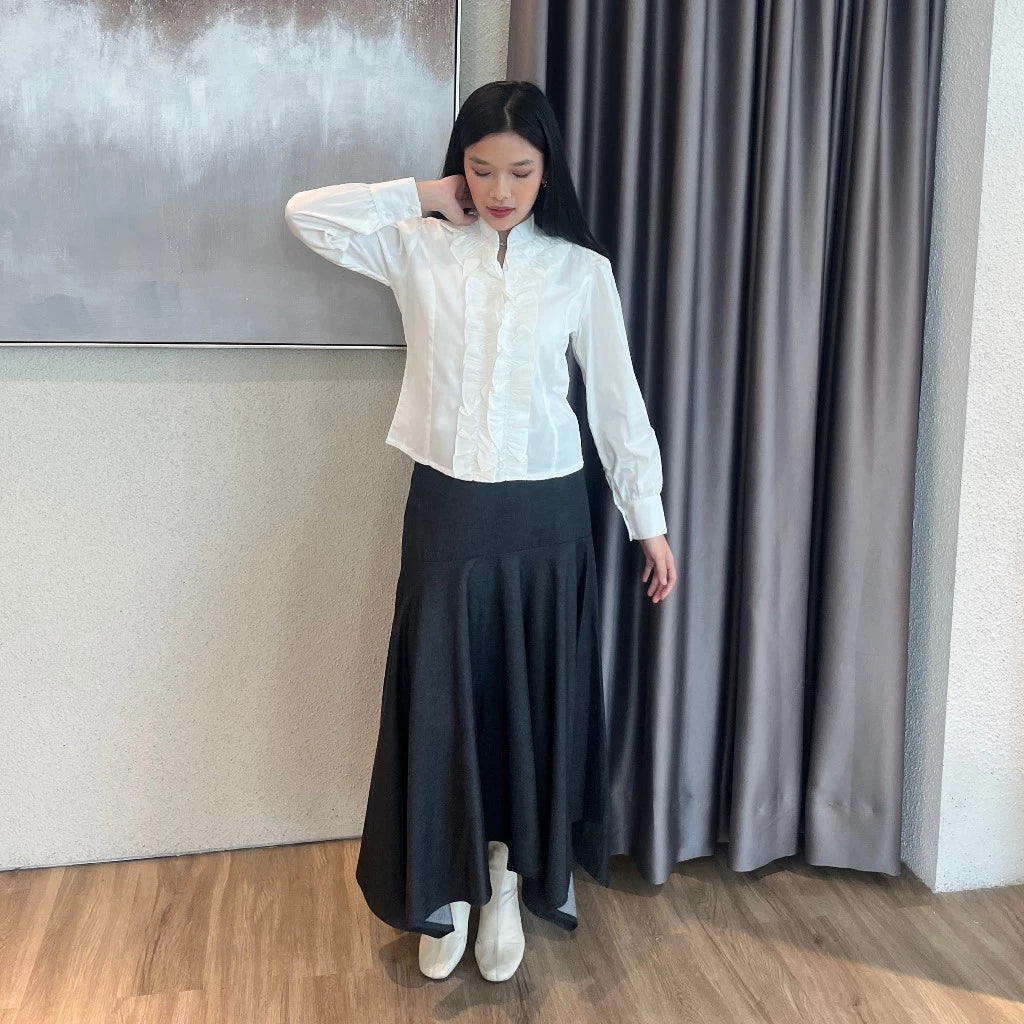 Selen Ruffle Long Top Shirt - Bling It On