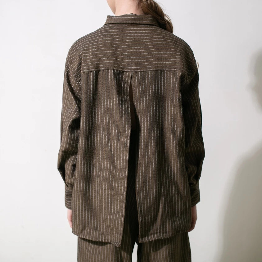 Beat Slit Shirt Brown - Tuff Puff