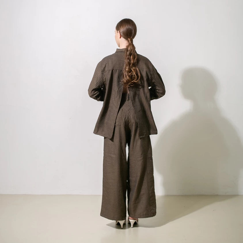 Beat Slit Shirt Brown - Tuff Puff