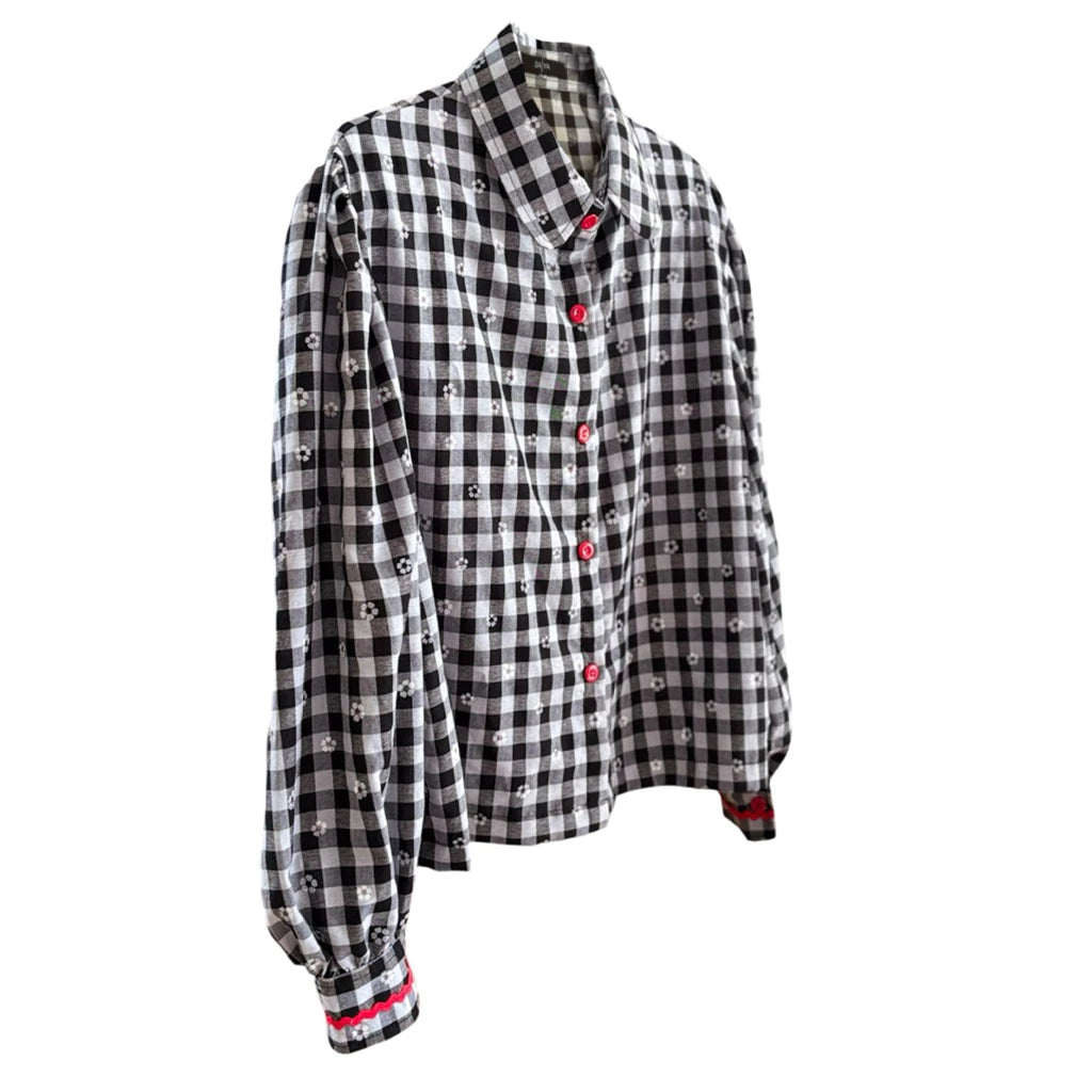 Fleur Puff Shirt Black - Saya Saya