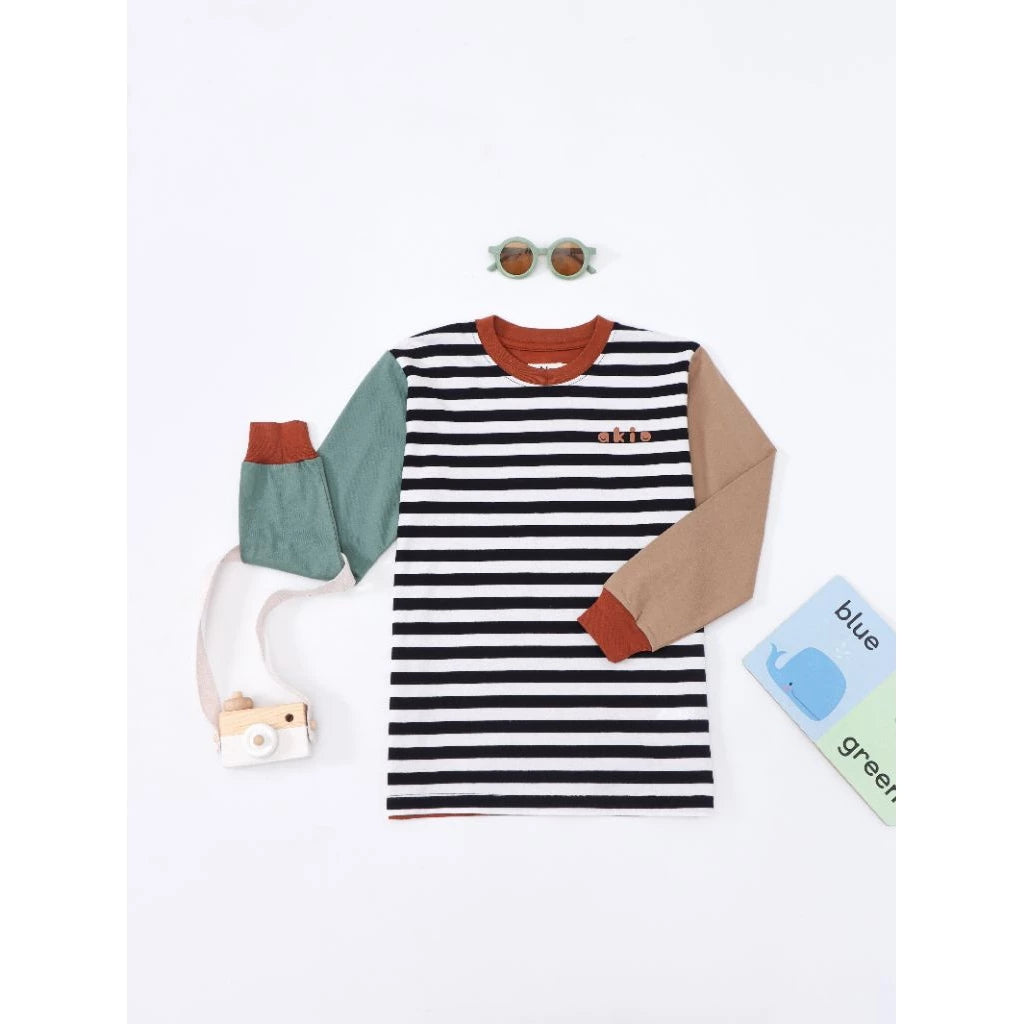 HGL Bambini - Mini Forest Long Tees Black White - Akio