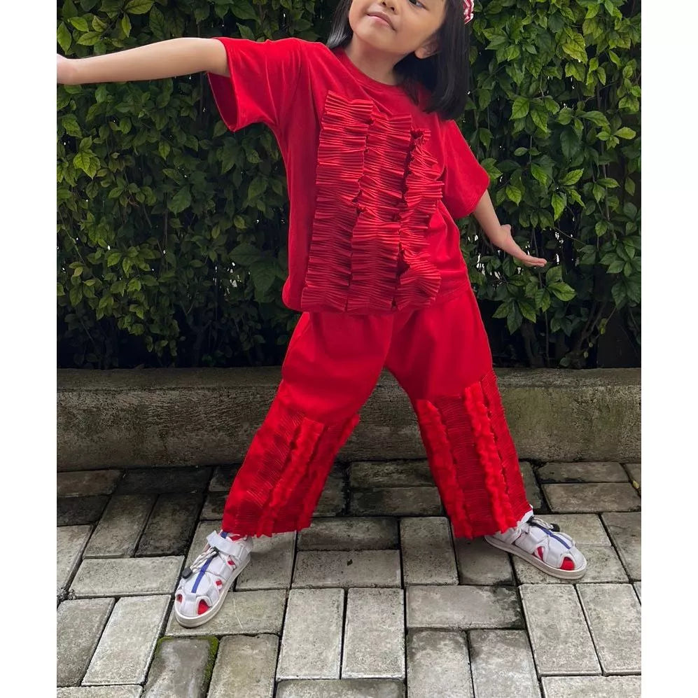 HGL Bambini - Tomato Triple Candy Pleats Red - Mplayground