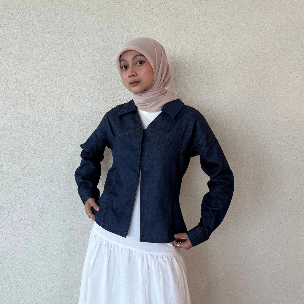 Sylvy Fitted Denim Top Jacket - Bling It On
