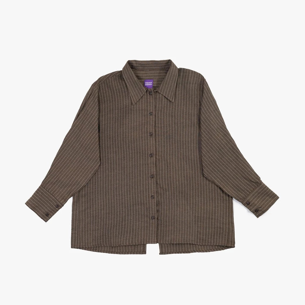 Beat Slit Shirt Brown - Tuff Puff