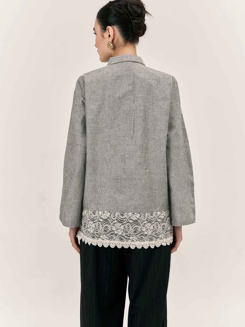 Giana Denim Shirt Brocado - Mine