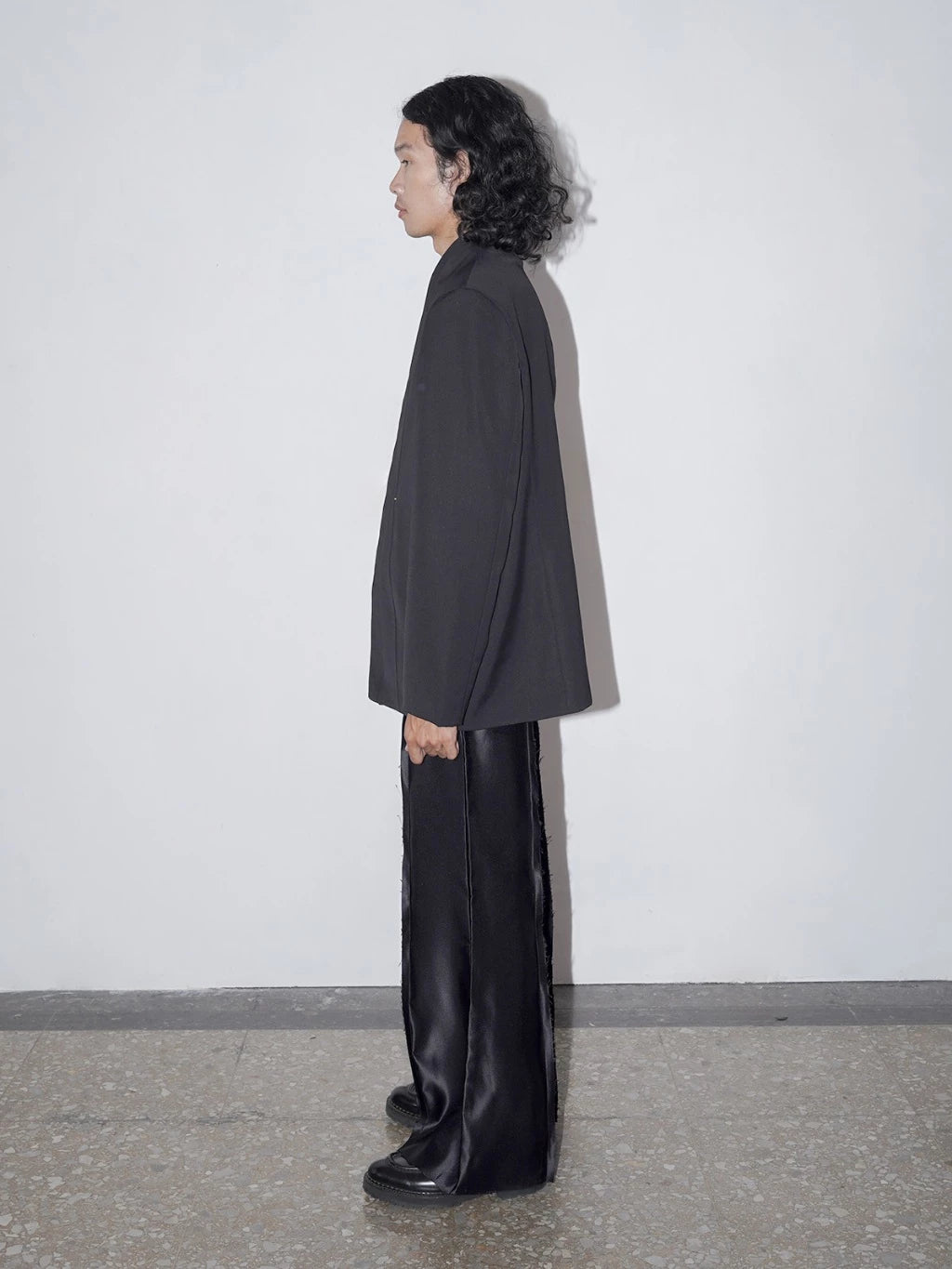 Highcollar Tailored Blazer Black - Nylony