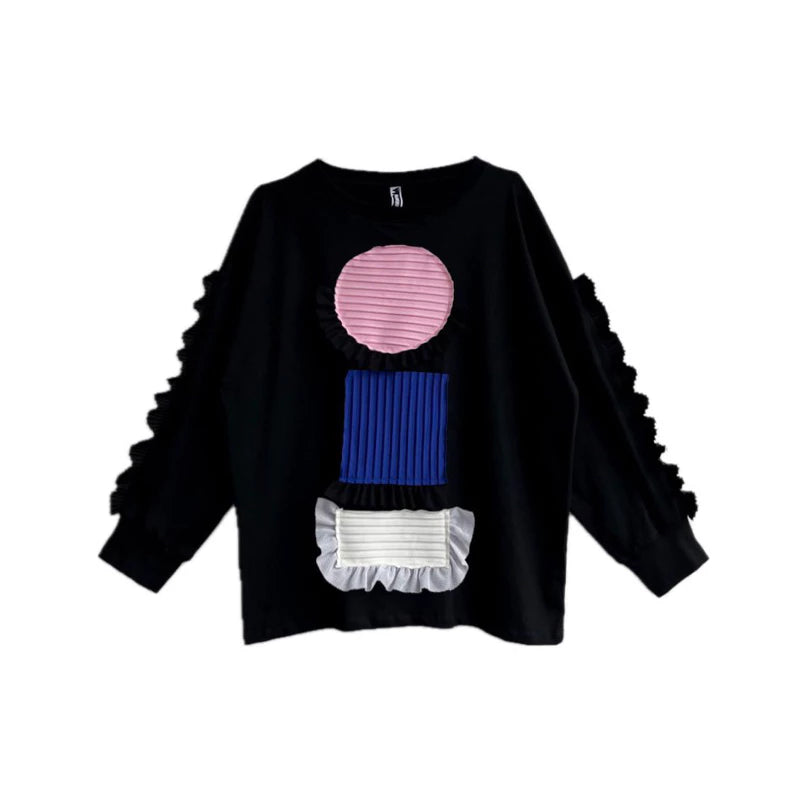 Long Sleeve Building Block Frill Tee - Mannequin Plastic