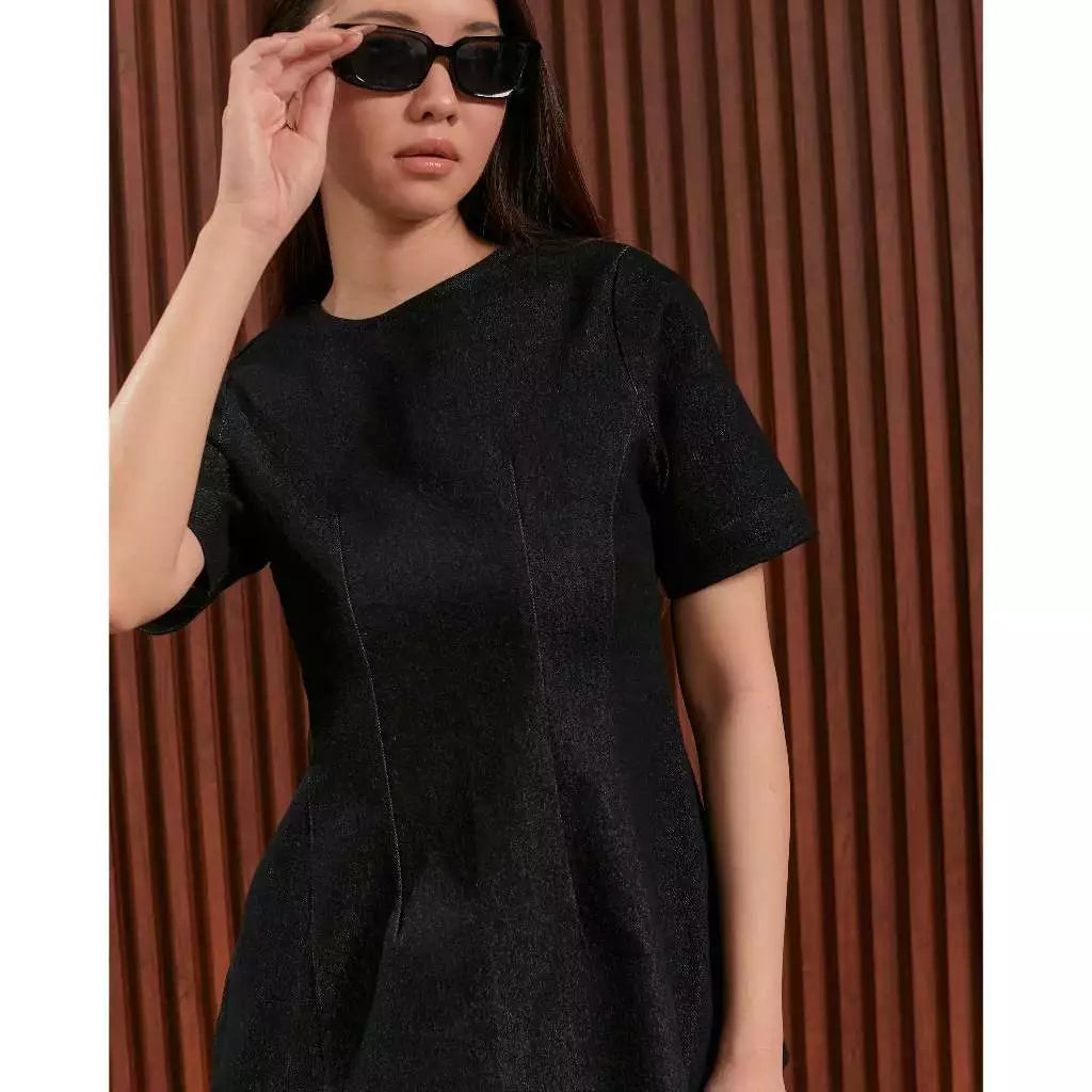 Faye Top Black Denim - Jinzu