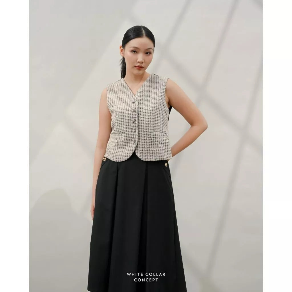 Misae Vest Houndstooth - White Collar Concept