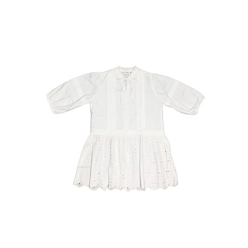 Moonlit Embroidery Blouse White - Hakka Goods