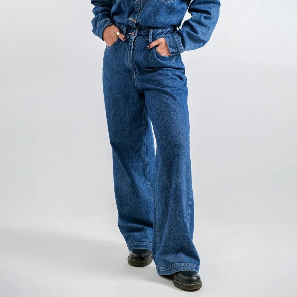 Mandy Jumsuit Denim Dark Blue - Ambra La Moda