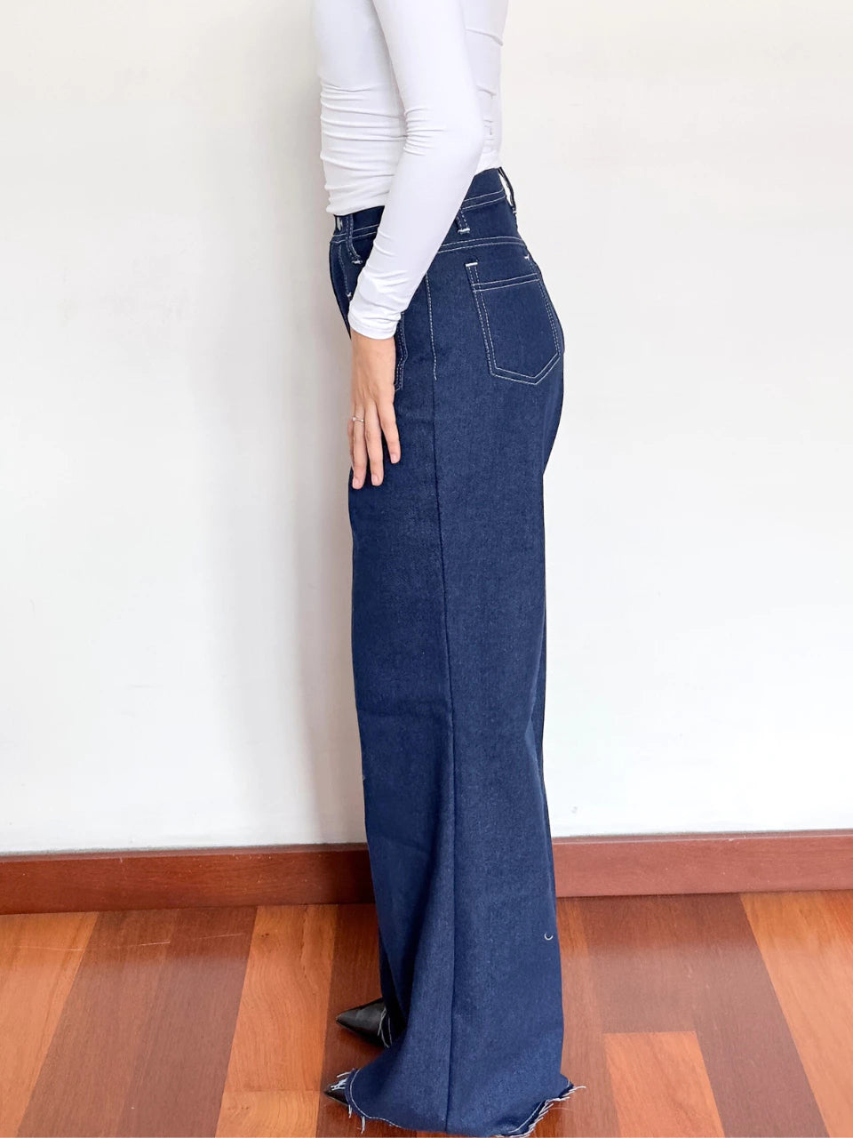 Lucy Pocket Wide Leg Denim Jeans Pants - The Auctus