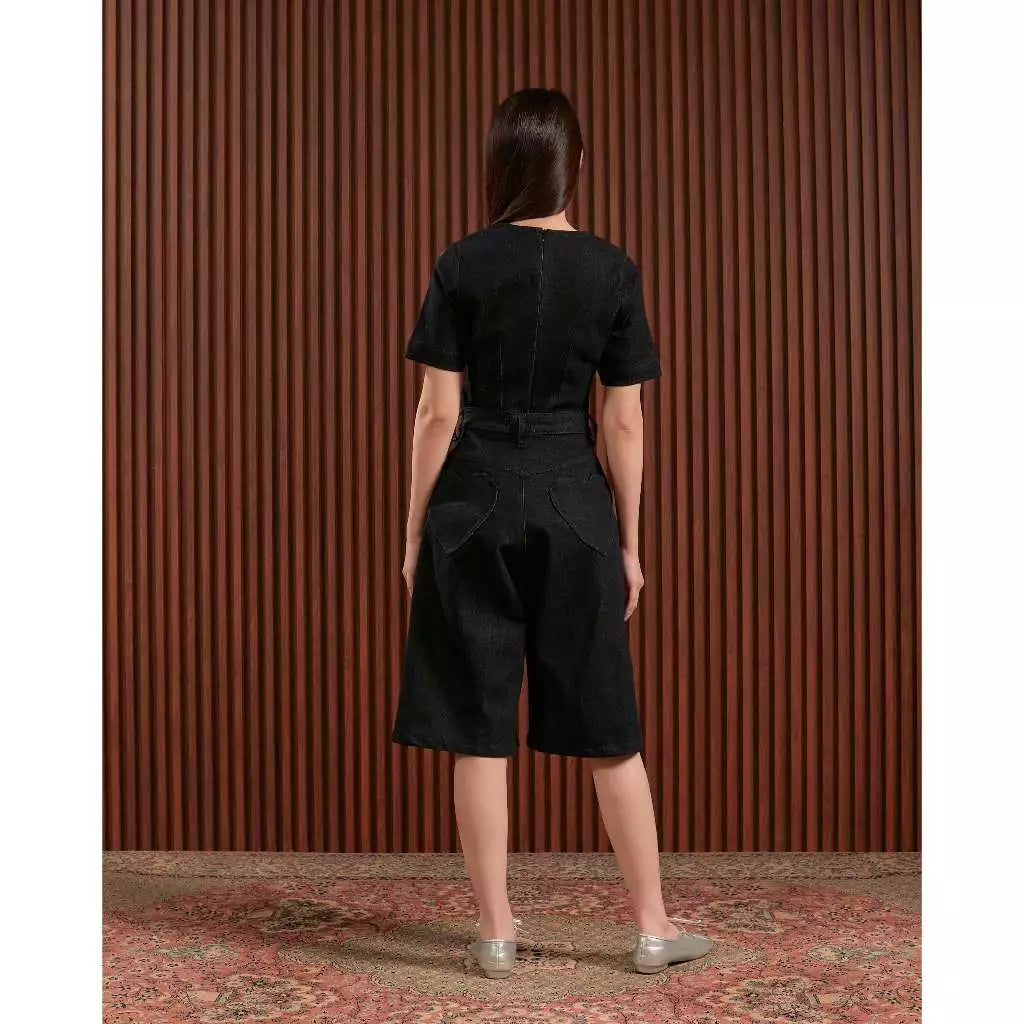 Faye Top Black Denim - Jinzu